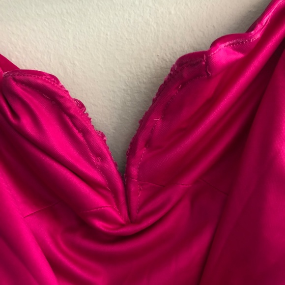 Zara Hot Pink Strapless Midi Velvet Dress Size L NWT- $80 - Picture 6 of 8